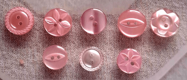 Buttons (pack 10) - Pearl - 16mm - Pink