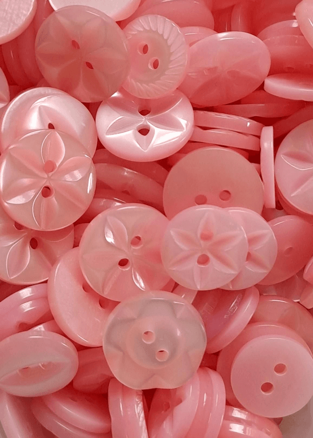 Buttons (pack 10) - Fisheye - 14mm - Pink