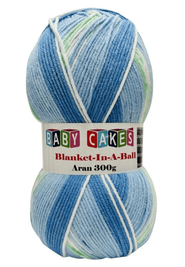 Woolcraft Baby Cakes in a Blanket Aran 300g - 03 Blue &amp; Green